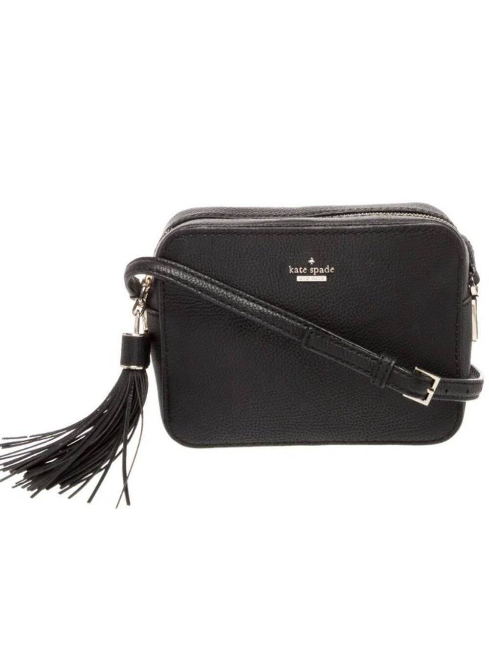 Kate Spade New York Naomi Camera Bag Crossbody Black Leather with Tassel